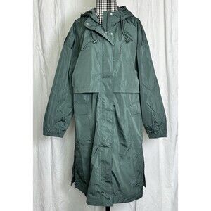 Old Navy Active Rain Coat Water Resistant Windbreaker Trench Length Medium NEW!